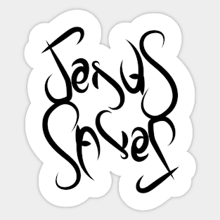 Jesus Saves with black font Sticker